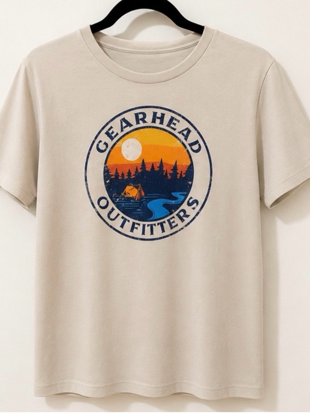 Gearhead Outfitters Outdoor Men's Short Sleeve Graphic Tee - Tan Medium EUC